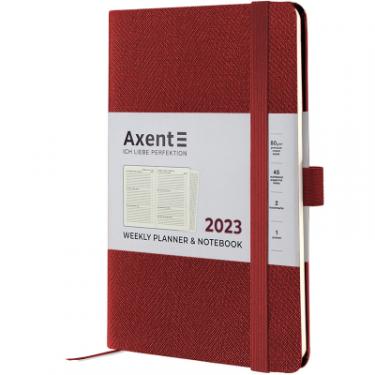 Еженедельник Axent 2023 Partner Soft Fabric 125x195 мм бордовий Фото 1