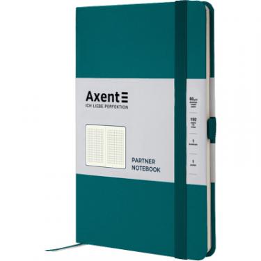 Книга записная Axent Partner, 125x195 мм, 96 аркушів, клітинка, малахіт Фото 1