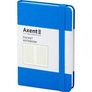 Книга записная Axent Partner, 95x140 мм, 96 аркушів, клітинка, блакитна Фото