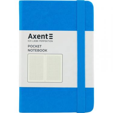 Книга записная Axent Partner, 95x140 мм, 96 аркушів, клітинка, блакитна Фото 1