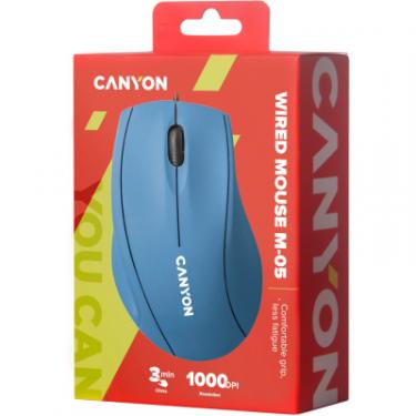 Мышка Canyon M-05 USB Light Blue Фото 3