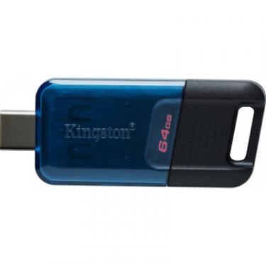 USB флеш накопитель Kingston 64GB DataTraveler 80 M USB-C 3.2 Blue/Black Фото 2