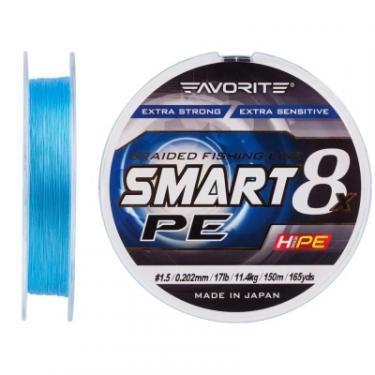 Шнур Favorite Smart PE 8x 150м 1.5/0.202mm 17lb/11.4kg Sky Blue Фото 1
