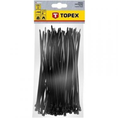 Стяжка Topex чорна, 3.6x200 мм, пластик, 100 шт. Фото