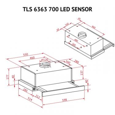 Вытяжка кухонная Perfelli TLS 6363 BL 700 LED Sensor Фото 10