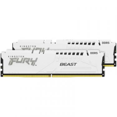 Модуль памяти для компьютера Kingston Fury (ex.HyperX) DDR5 32GB (2x16GB) 5200 MHz Beast EXPO White Фото 1