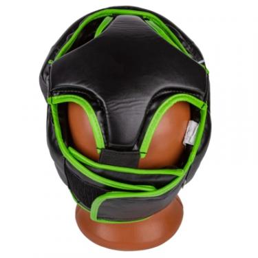 Боксерский шлем PowerPlay 3100 PU Чорно-зелений XS Фото 3