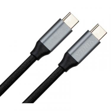 Дата кабель Vinga USB-C to USB-C 1.5m USB3.2 Gen2 100W 10GBps Nylon Фото 1