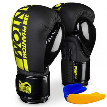 Боксерские перчатки Phantom APEX Elastic Neon Black/Yellow 12oz Фото