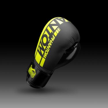 Боксерские перчатки Phantom APEX Elastic Neon Black/Yellow 12oz Фото 1