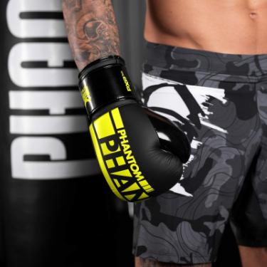 Боксерские перчатки Phantom APEX Elastic Neon Black/Yellow 12oz Фото 6
