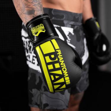 Боксерские перчатки Phantom APEX Elastic Neon Black/Yellow 12oz Фото 7