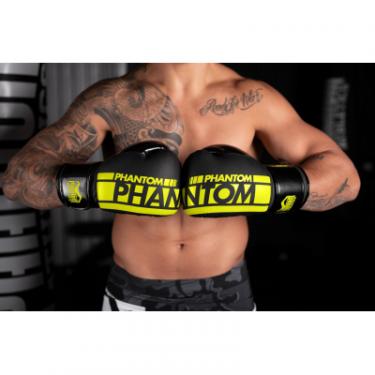 Боксерские перчатки Phantom APEX Elastic Neon Black/Yellow 12oz Фото 8