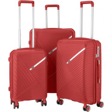 Набор чемоданов 2E Sigma (L+M+S) червоний Фото