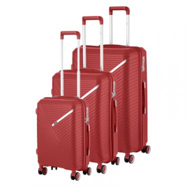 Набор чемоданов 2E Sigma (L+M+S) червоний Фото 2