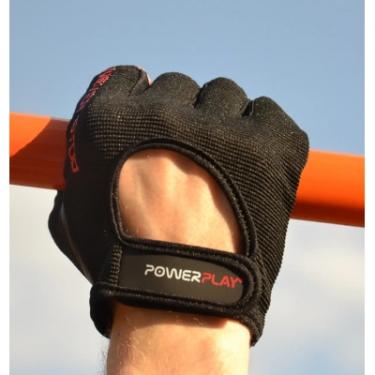 Перчатки для фитнеса PowerPlay 9077 Never Stop чорно-червоні M Фото 8