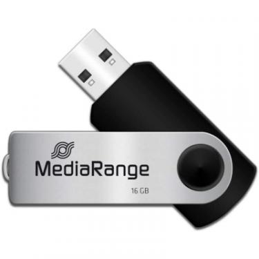 USB флеш накопитель Mediarange 16GB Black/Silver USB 2.0 Фото 1
