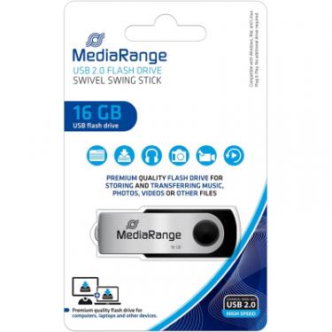 USB флеш накопитель Mediarange 16GB Black/Silver USB 2.0 Фото 2