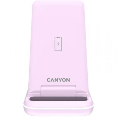 Зарядное устройство Canyon WS-304 Foldable 3in1 Wireless charger Iced Pink Фото 1