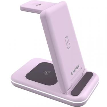 Зарядное устройство Canyon WS-304 Foldable 3in1 Wireless charger Iced Pink Фото 2