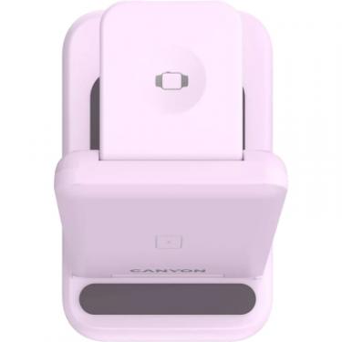 Зарядное устройство Canyon WS-304 Foldable 3in1 Wireless charger Iced Pink Фото 5