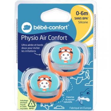 Пустышка Bebe Confort Physio Air, 2 шт, 0/6 міс (синя з помаранчевим) Фото 2
