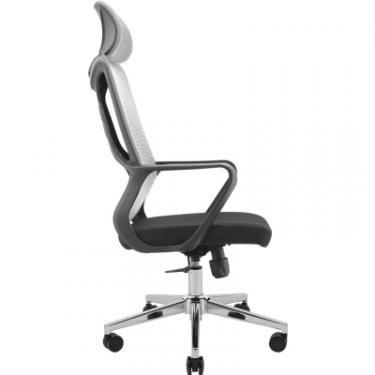 Офисное кресло Richman Монеро Хром M-1 (Tilt) Сітка чорна + сітка сіра Фото 2