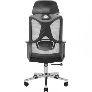 Офисное кресло Richman Монеро Хром M-1 (Tilt) Сітка чорна + сітка сіра Фото 3