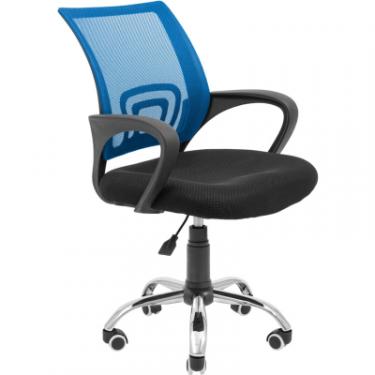 Офисное кресло Richman Спайдер Ю Хром Піастра Сітка чорна + синя Фото
