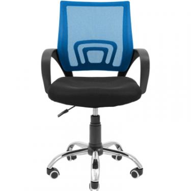 Офисное кресло Richman Спайдер Ю Хром Піастра Сітка чорна + синя Фото 1
