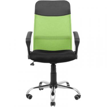 Офисное кресло Richman Ультра Ю Хром M-1 (Tilt) Сітка чорна + зелена Фото 1