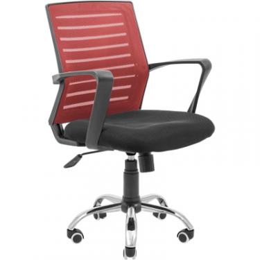 Офисное кресло Richman Флеш Ю Хром М-1 (Tilt) Сітка чорна + червона Фото