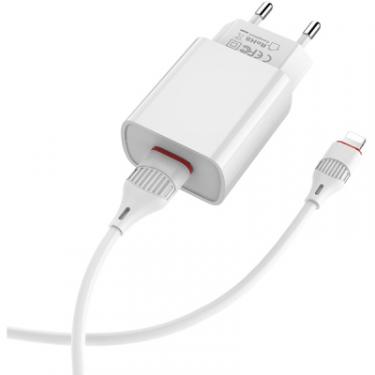Зарядное устройство BOROFONE BA20A Sharp charger set(Lightning) White Фото 2