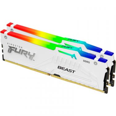 Модуль памяти для компьютера Kingston Fury (ex.HyperX) DDR5 32GB (2x16GB) 6000 MHz FURY Beast White RGB Фото 1