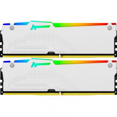 Модуль памяти для компьютера Kingston Fury (ex.HyperX) DDR5 32GB (2x16GB) 6000 MHz FURY Beast White RGB Фото 3