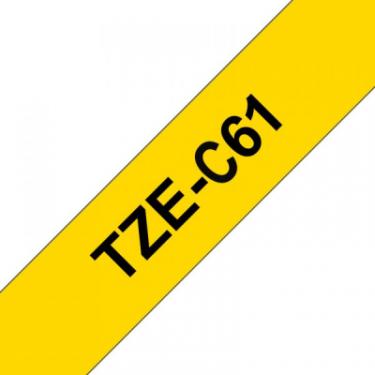 Лента для принтера этикеток UKRMARK B-Fc-TC61P-BK/YE, аналог TZeC61, флуорисцентна, 36 Фото 2