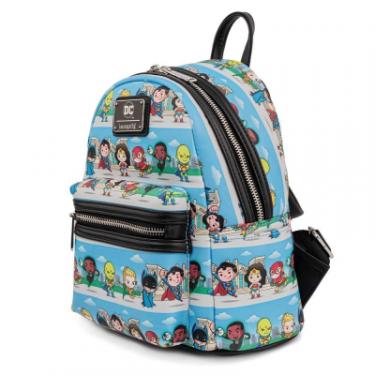 Рюкзак школьный Loungefly DC - Superheroes Chibi Lineup AOP Mini Backpack Фото 1