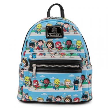 Рюкзак школьный Loungefly DC - Superheroes Chibi Lineup AOP Mini Backpack Фото 3