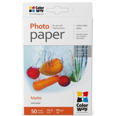 Фотобумага ColorWay 10x15 190г matte, 50с Фото