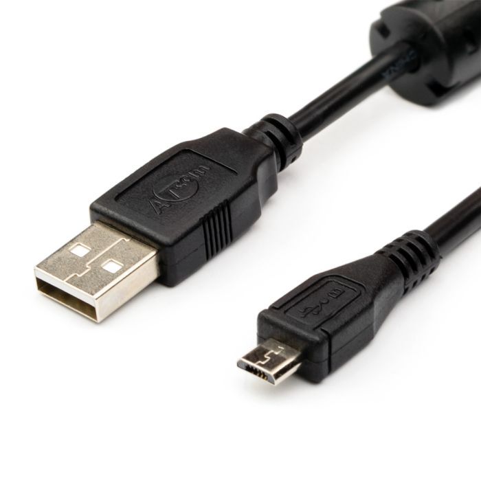 Дата кабель Atcom USB 2.0 AM to Micro 5P 0.8m Фото