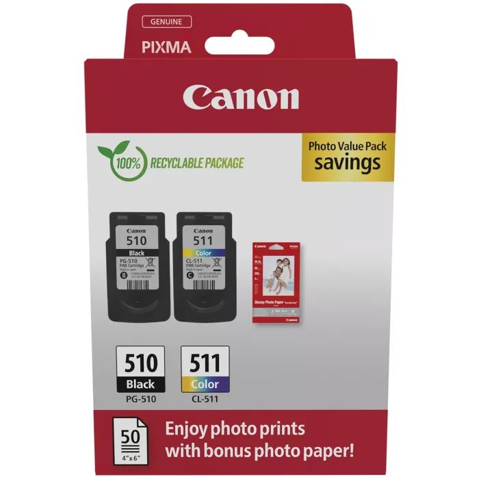 Картридж Canon PG-510+CL-511 +Photo Paper, Value Pack Фото