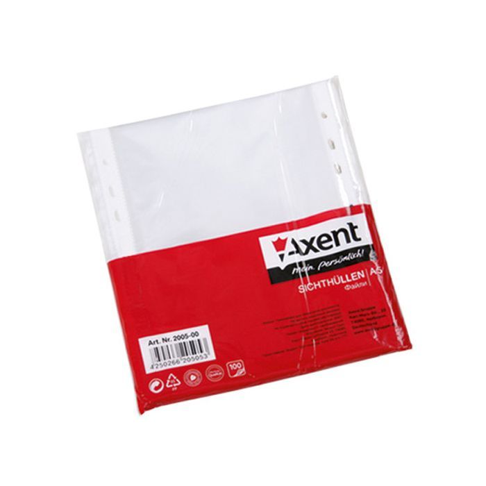 Файл Axent А5 Glossy, 40мкм (100 шт.) Фото