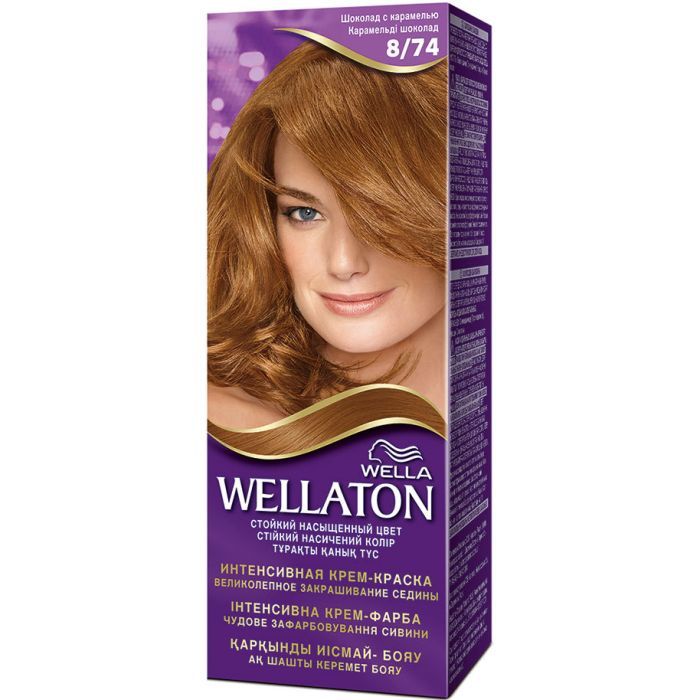 Краска для волос Wellaton 8/74 Шоколад с карамелью Фото