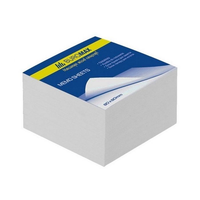 Бумага для заметок Buromax White JOBMAX 90х90х30мм., unglued Фото