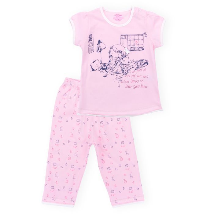 Пижама детская Aziz с девочкой и котиками Фото