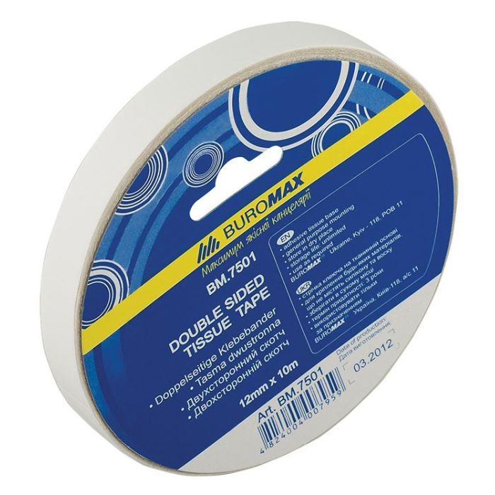 Скотч Buromax double-sided, 12mmХ10m Фото