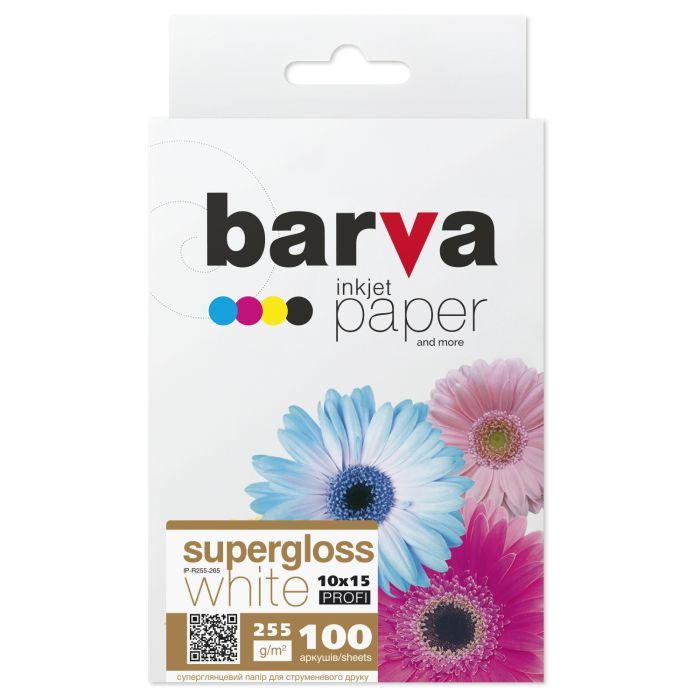 Фотобумага Barva 10x15, 255 g/m2, PROFI, 100арк, supergloss Фото