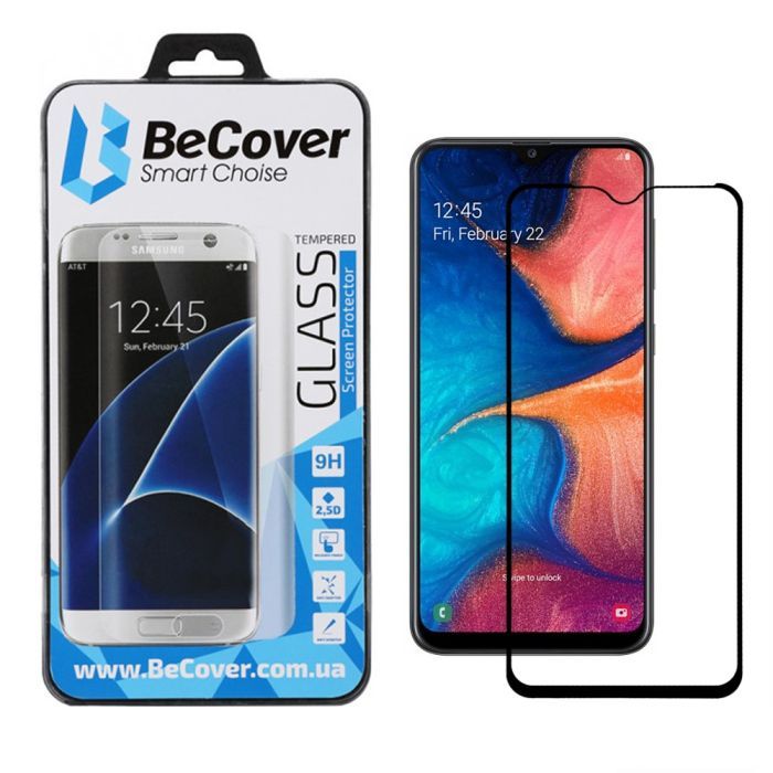Стекло защитное BeCover Samsung Galaxy A20 SM-A205 Black Фото