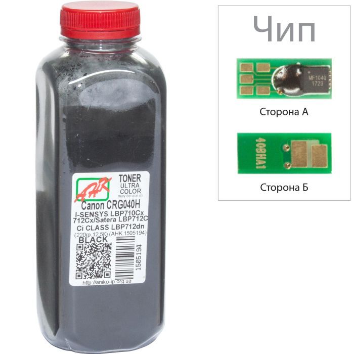 Тонер AHK Canon LBP-710/712, 220г Black +chip Фото