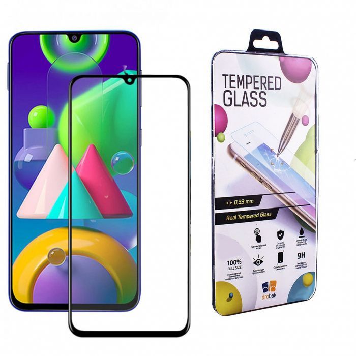 Стекло защитное Drobak Samsung Galaxy М21 (Black) Фото